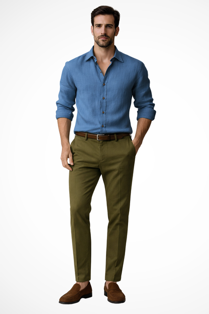 Camisa Hombre de Lino Informal Ajuste Clásico