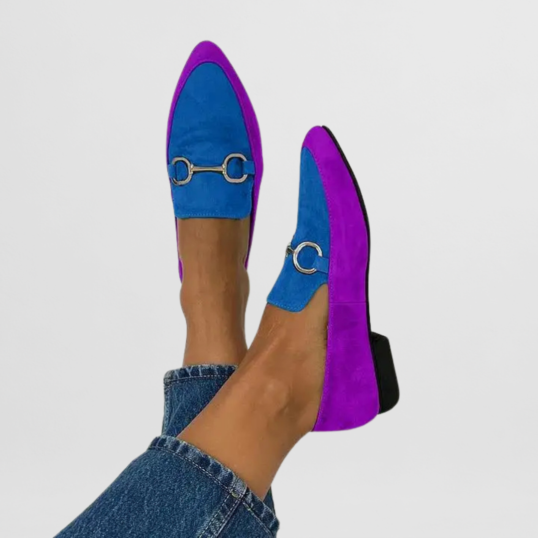 Mocasines Mujer Tacón Bajo Detalle Metálico