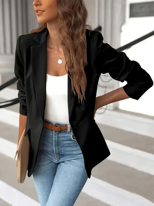 Blazer Mujer Invierno Un Botón Corte Oficina - Mavetta