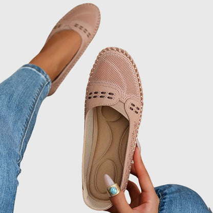 Mocasines Mujer Sintético Perforado Sin Cordones Casual