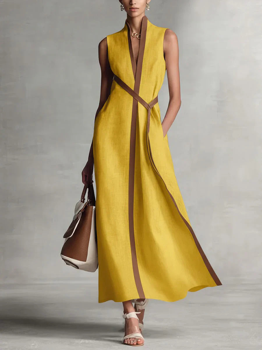 Vestido largo mujer cruzado ajustado