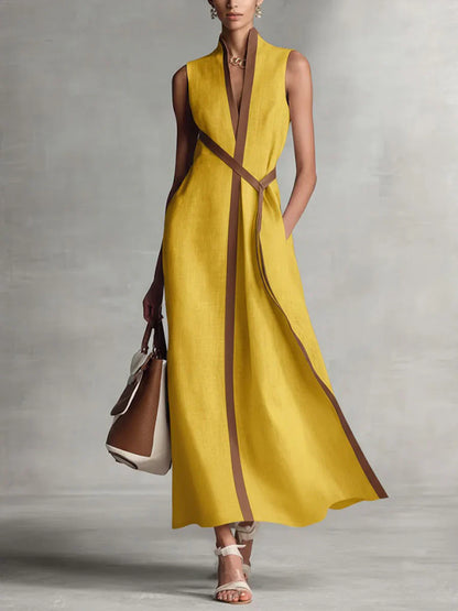 Vestido largo mujer cruzado ajustado