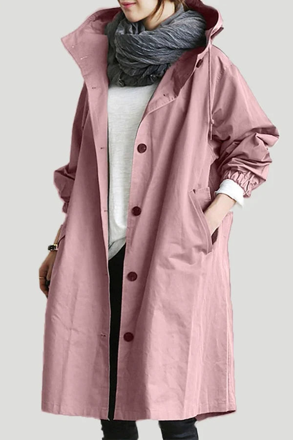 Gabardina Mujer Impermeable Oversize Largo Medio