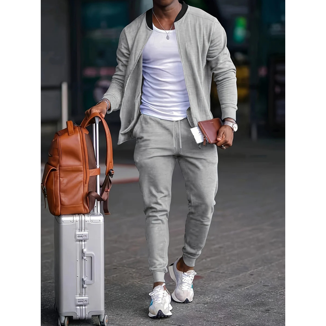 Conjunto Hombre de Chaqueta y Joggers Ajustados para Viaje