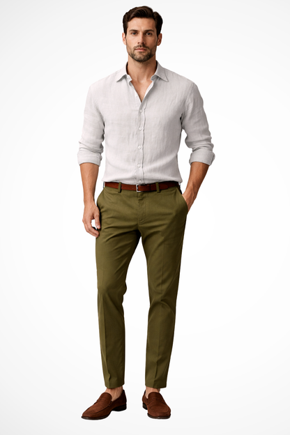 Camisa Hombre de Lino Informal Ajuste Clásico