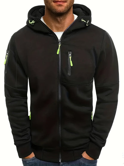 Sudadera Hombre con Cremallera y Capucha Ajustable