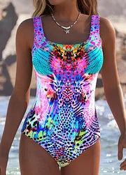 Bañador Mujer Una Pieza Moldeador Estampado 3D Moderno