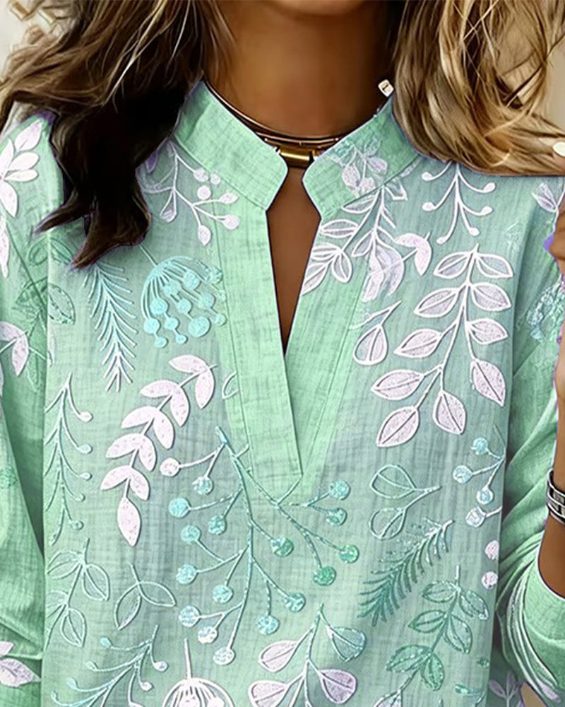 Blusa mujer ligera cuello en V floral verano
