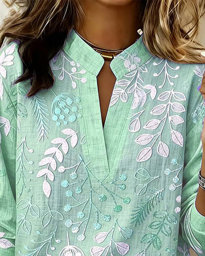 Blusa mujer ligera cuello en V floral verano