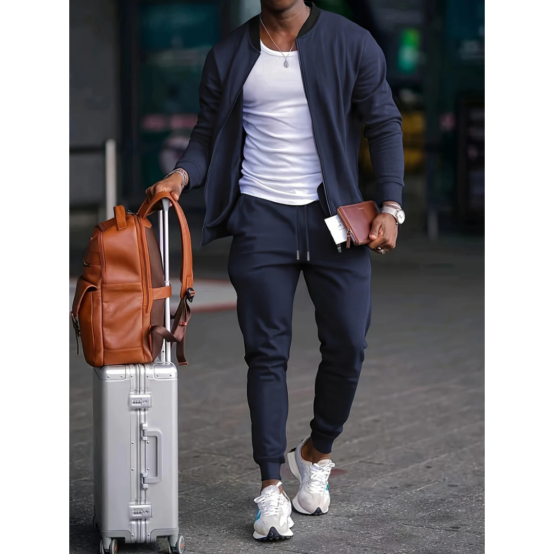 Conjunto Hombre de Chaqueta y Joggers Ajustados para Viaje