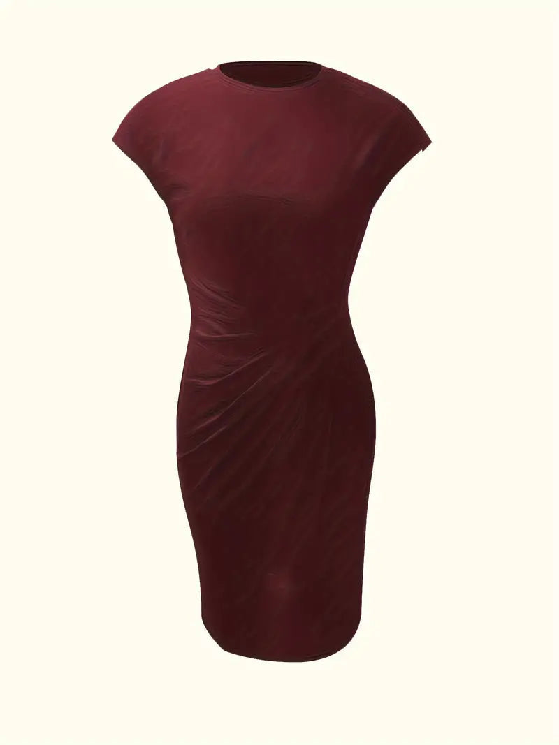 Vestido ajustado mujer manga corta clásico