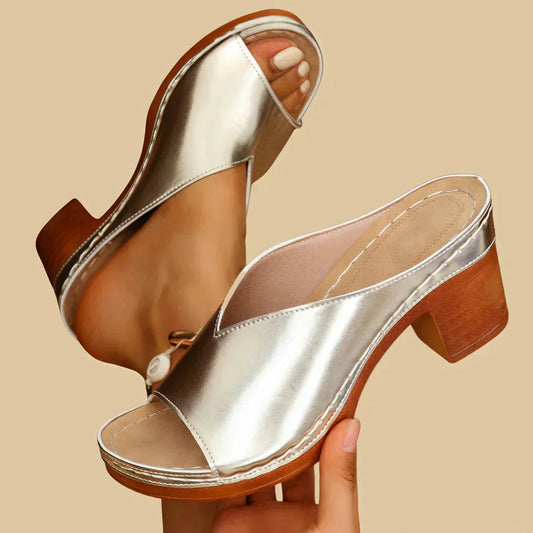 Sandalias Ortopédicas Mujer Tacón Grueso Diseño Abierto - Mavetta