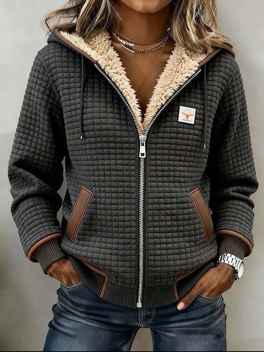 Chaqueta Mujer Acolchada Forro Polar Capucha Invierno - Mavetta