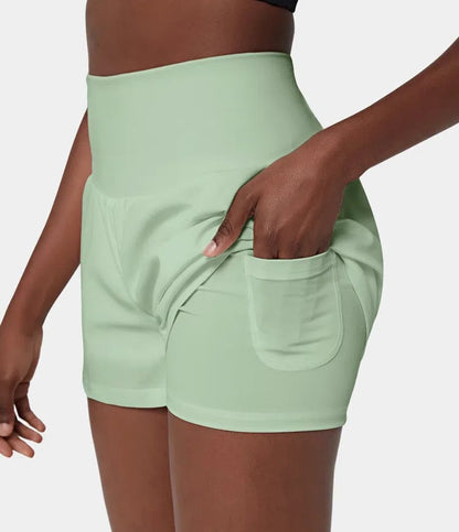 Short deportivo mujer Algodón Cintura Alta Bolsillos