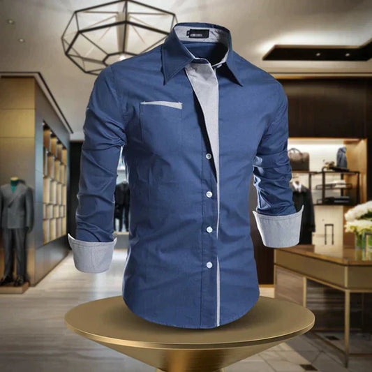 Camisa Hombre Manga Larga Cuello Clásico Cierre de Botones - Mavetta