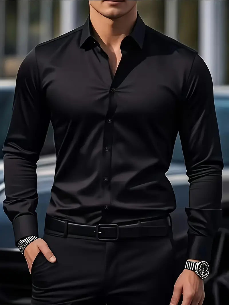 Camisa Hombre Algodón Ajuste Clásico Oficina
