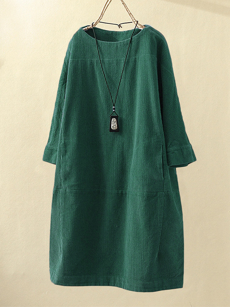 Vestido midi Mujer de Tencel Corte Favorecedor - Mavetta