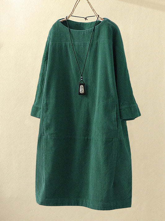 Vestido midi Mujer de Tencel Corte Favorecedor - Mavetta