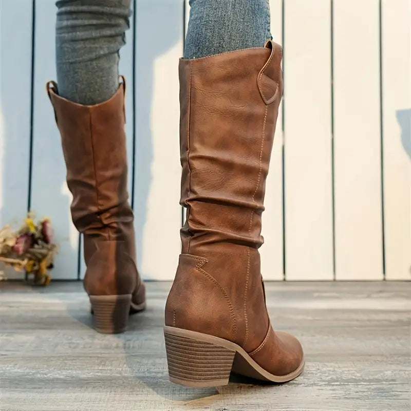 Botas Mujer de Cuero Sintético Elegantes