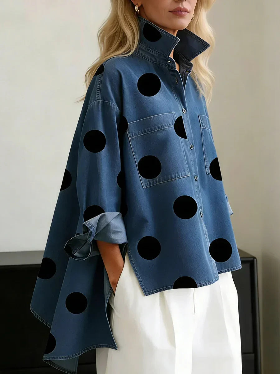 mujer de tela ligera oversize casual elegante - Mavetta