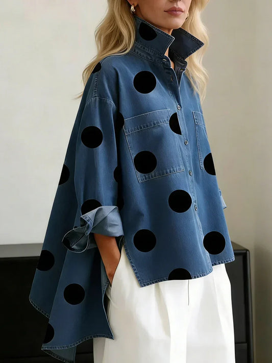 mujer de tela ligera oversize casual elegante - Mavetta