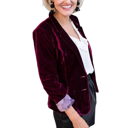 Blazer Mujer de Terciopelo Corte Ajustado Elegante