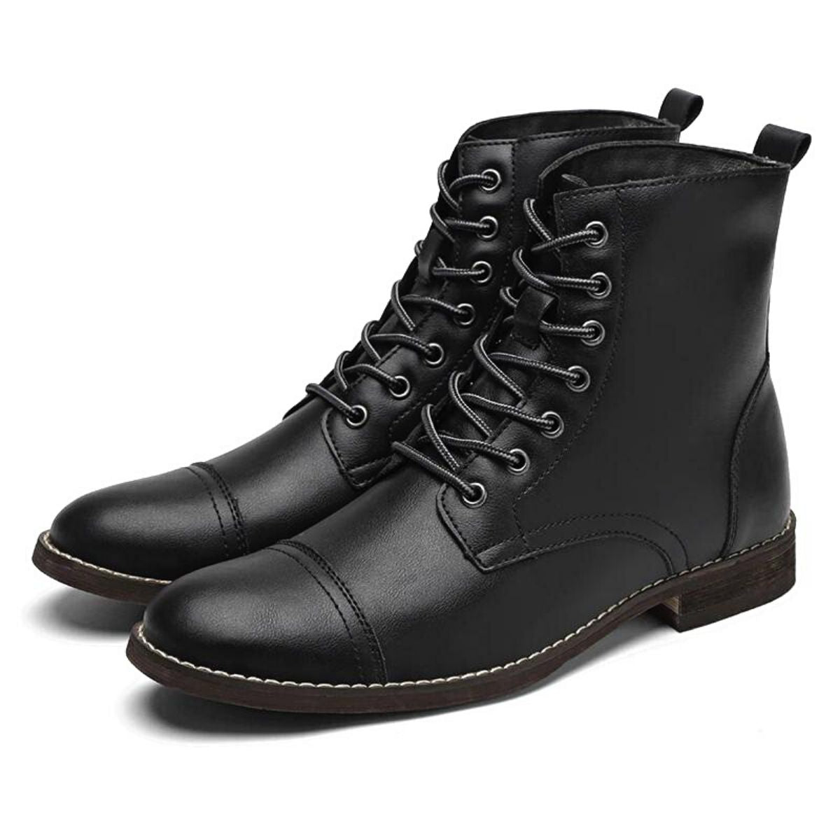 Botas Hombre de Cuero con Cordones Caña Media