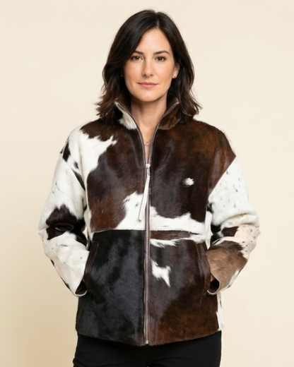 Chaqueta Mujer con Textura y Cremallera Ajuste Elegante - Mavetta