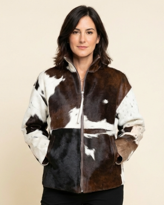 Chaqueta Mujer con Textura y Cremallera Ajuste Elegante - Mavetta