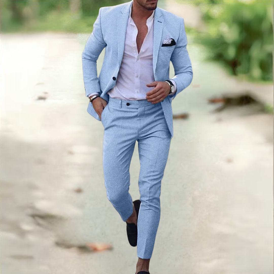 Traje Hombre Dos Piezas Tela Formal Corte Clásico