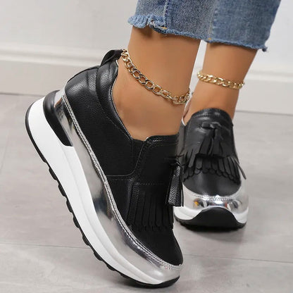 Zapatillas Mujer con Plataforma y Detalles de Flecos