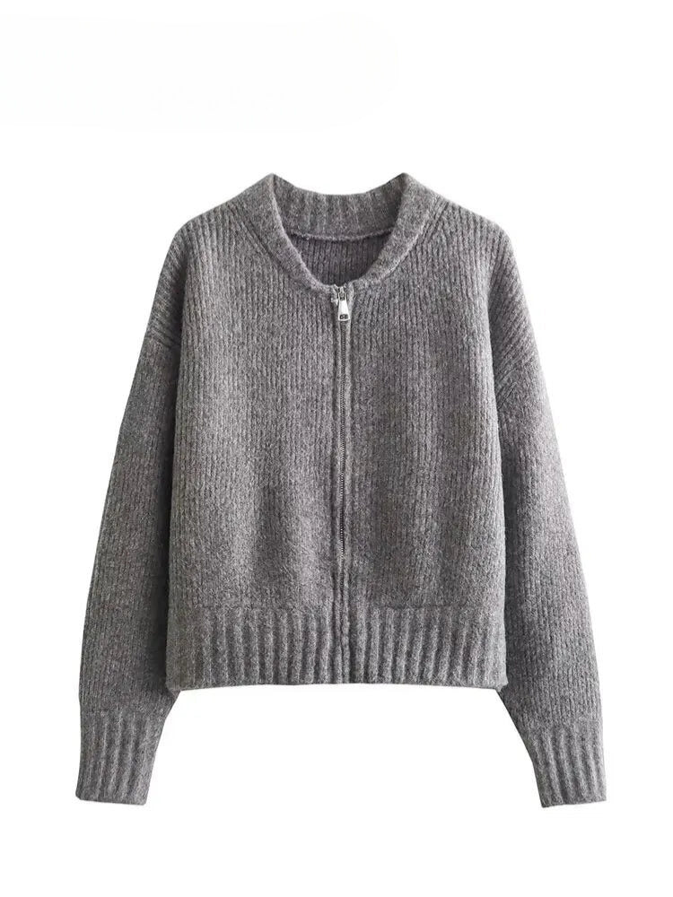 Chaqueta Suéter Mujer Estilo Vintage Ajuste Casual