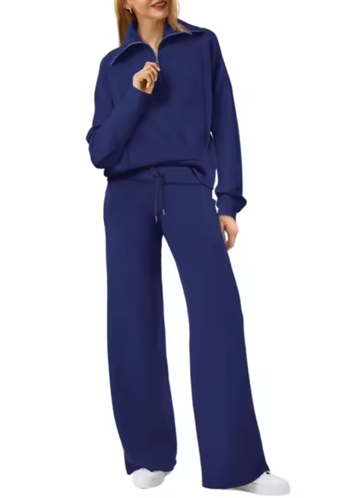 Sudadera Mujer con Cuello Alto y Puños Ajustados
