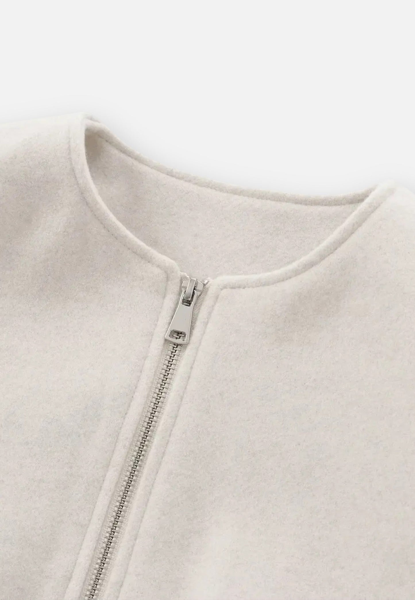Chaqueta Bomber Mujer de Forro Polar Cremallera Cuello Redondo