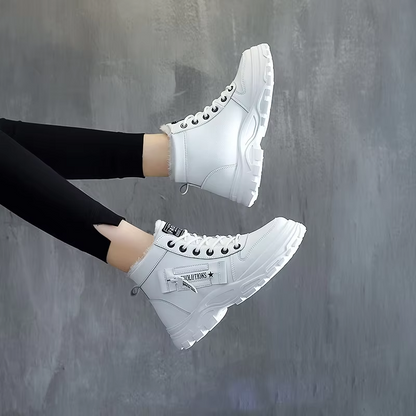 Botines mujer de invierno con estampado y puntera redonda