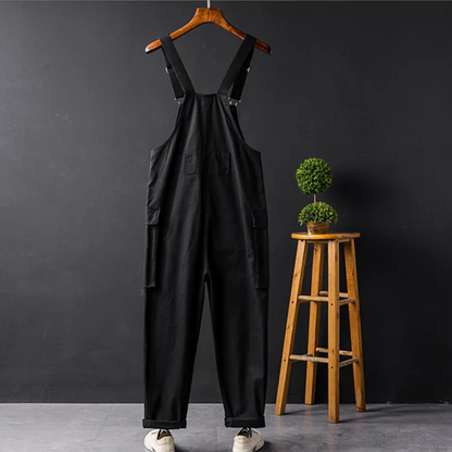 Peto Cargo Hombre Algodón Pernera Recta Estilo Utilitario