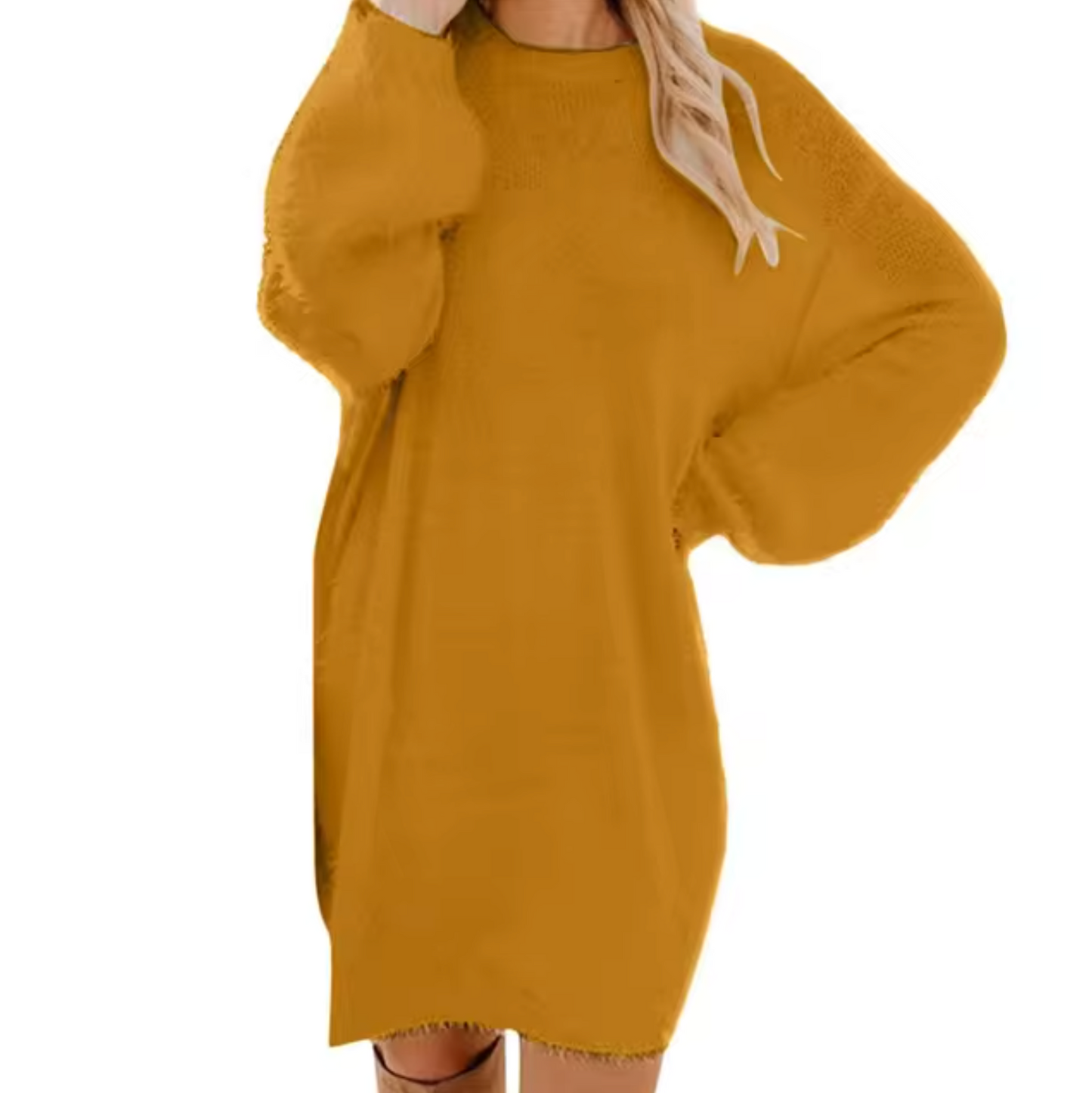 Vestido Casual Mujer de Punto Suave Ajuste Regular