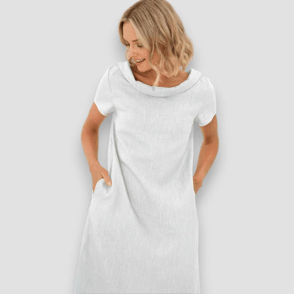 Vestido Verano Mujer A-Línea Cuello Bardot Casual