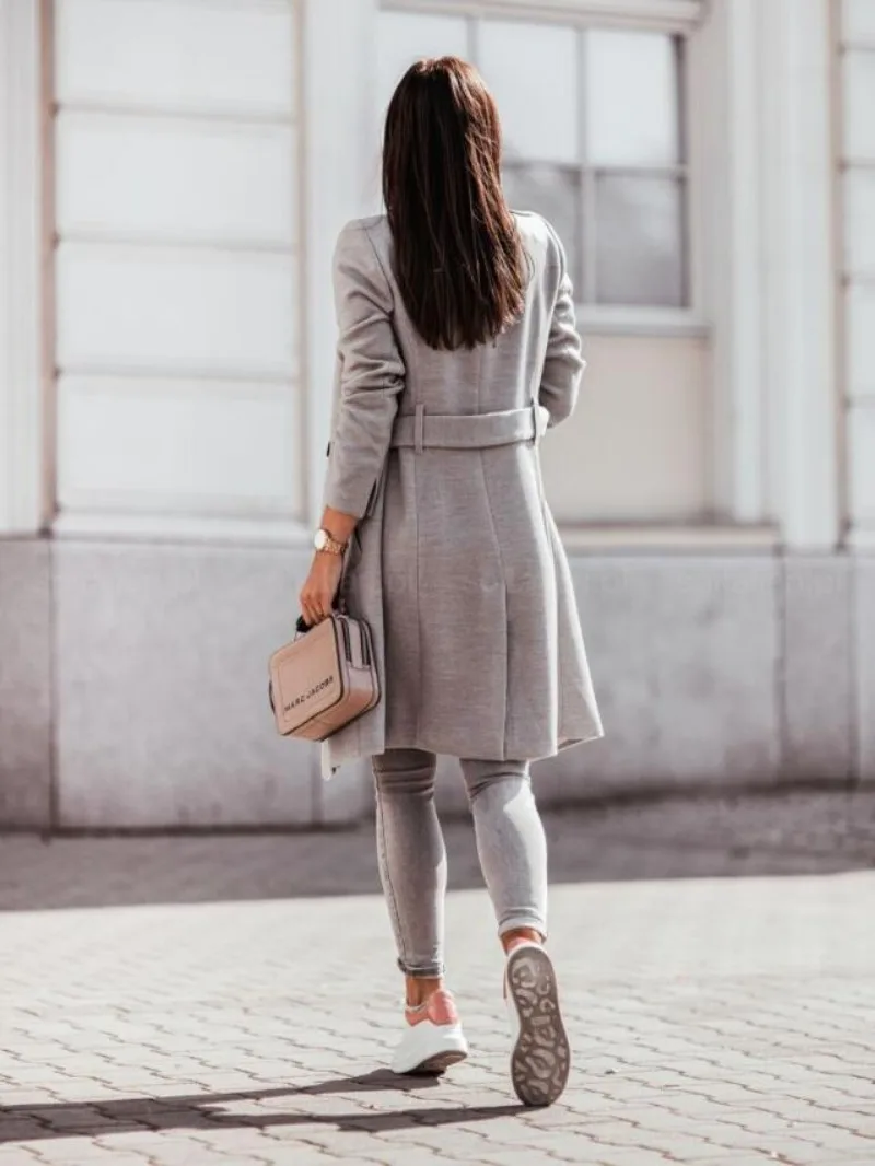 Abrigo Trench Mujer Doble Botonadura Slim Fit