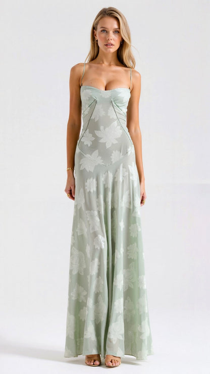 Vestido maxi mujer lencero invitada boda elegante