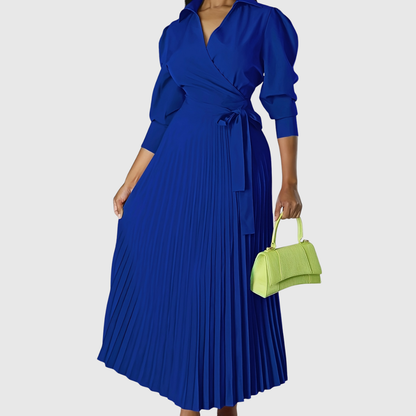 Vestido midi mujer plisado tejido suave