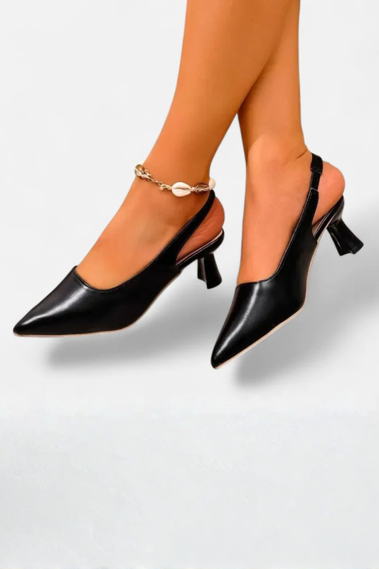 Zapatos de salón mujer punta fina tacón bajo slingback - Mavetta
