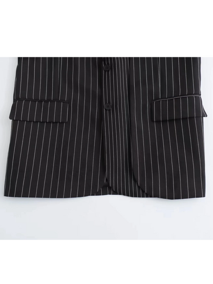 Blazer Mujer Formal de Tejido con Rayas Corte Clásico