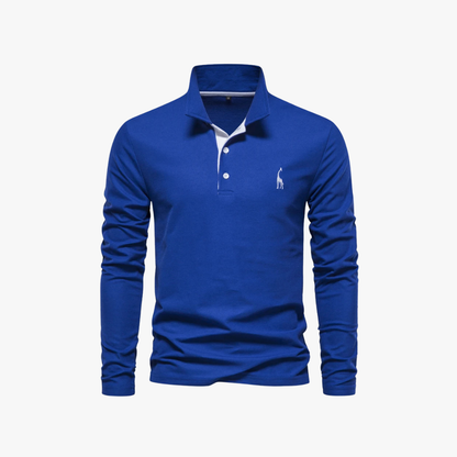 Polo Hombre Manga Larga Algodón Ajuste Regular