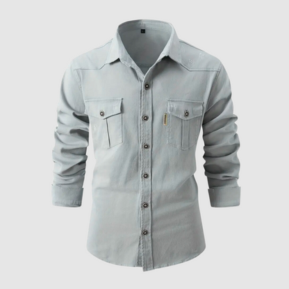 Camisa utility hombre manga larga botones