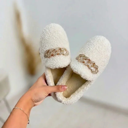 Pantuflas mujer interior cálidas suela cómoda estilo elegante