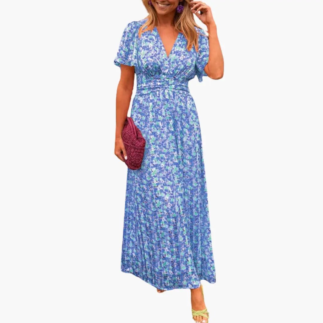 Vestido maxi mujer cruzado con escote en V