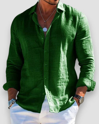 Camisa Hombre Algodón Manga Larga Botones