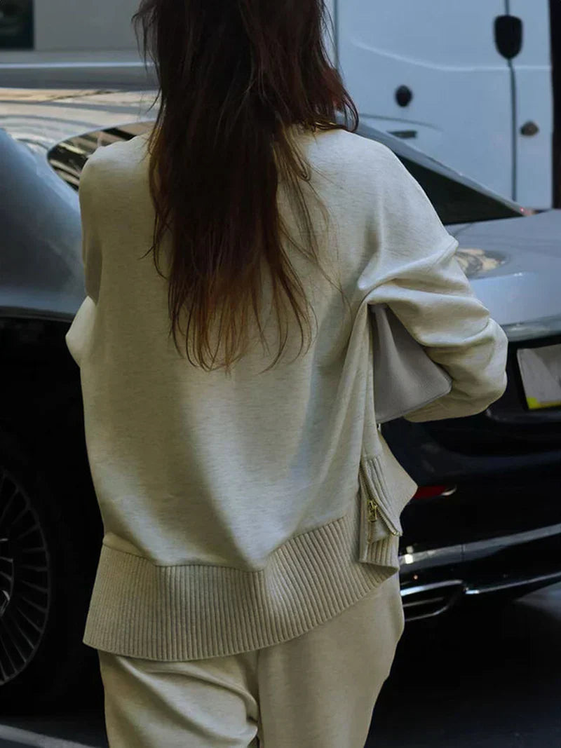 Conjunto Mujer Sudadera y Pantalón Algodón Holgado Comodo