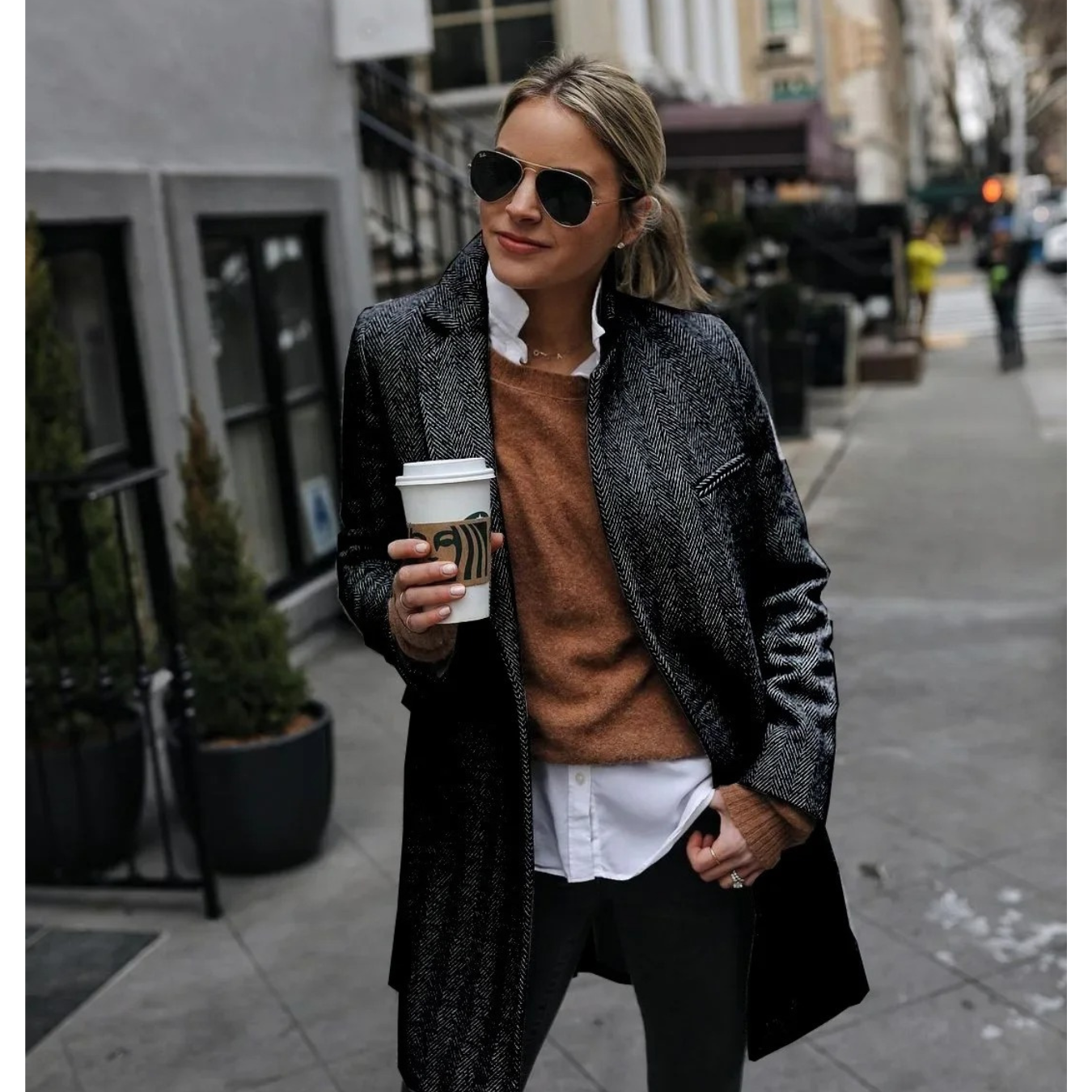 Abrigo Trenchcoat Mujer de Espiga Corte Medio Solapa Clásica